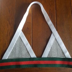 Reworked rhinestone halter bikini top